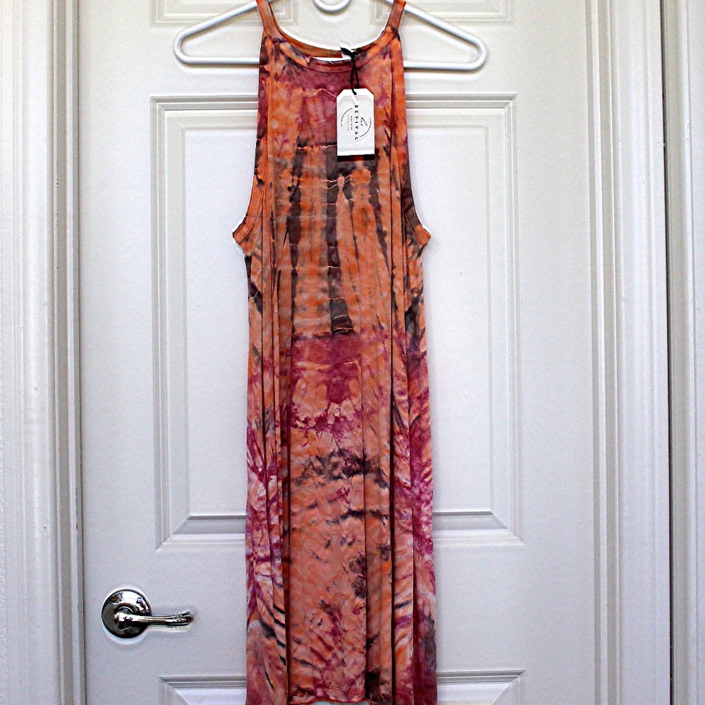 Handmade tie dye knit tank dress by Hue Revival